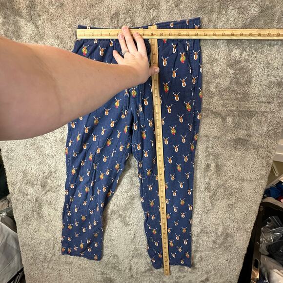 J. Crew Flannel Pajama Pants Deer Holiday Christmas Wreath Print Men's S Small - Picture 8 of 9